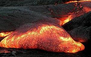Lava flow, magma (molten rock)