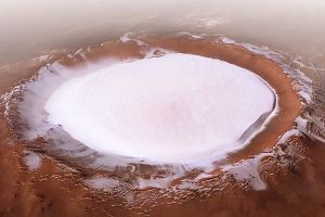 icy crater on Mars