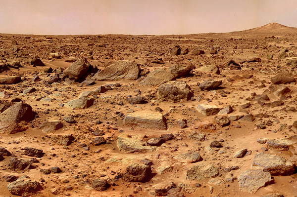 Iron oxide (rust) covering the planet Mars